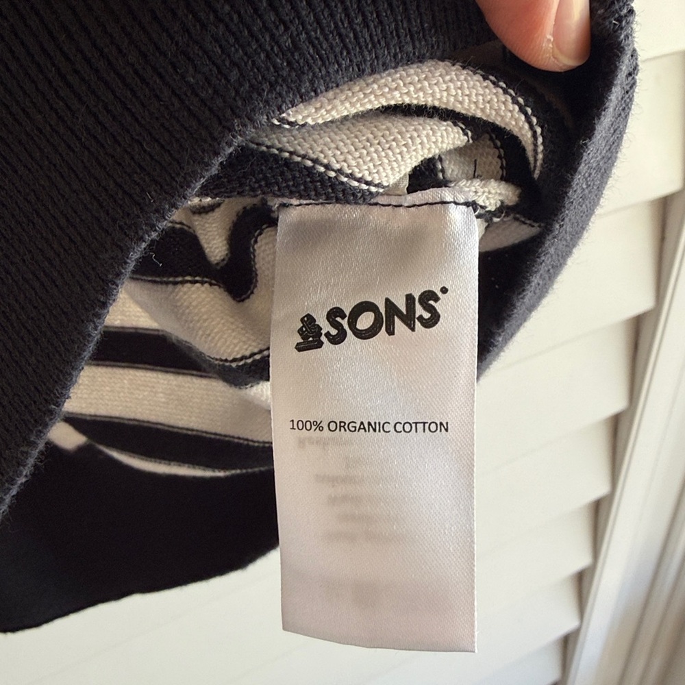 & Sons Striped Navy and White Knit Long sleeve shirt - Picture 4 of 5